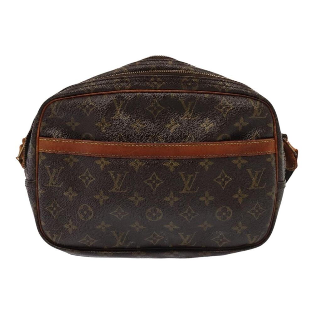 Louis Vuitton Monogram Reporter PM Shoulder Bag Brown